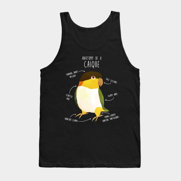Anatomy of a Black-Headed Caique Tank Top by Psitta